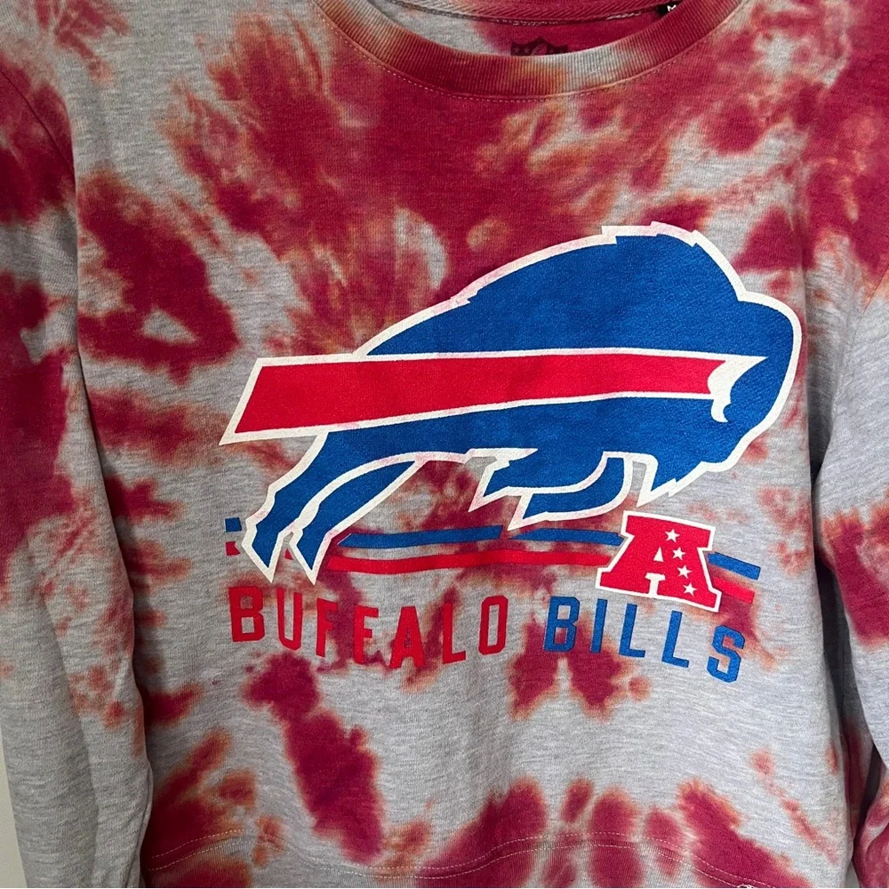 NFL Buffalo Bills Tie Dye Cropped Sweatshirt, Sz Women’s M - Picture 3 of 6